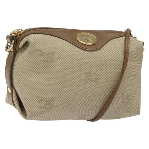 Burberrys Shoulder Bag PVC Beige Gold Auth BA464 - Picture 1 of 16